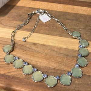 Lia Sophia Necklace Silver Green Purple Blue Periwinkle Scalloped New!
